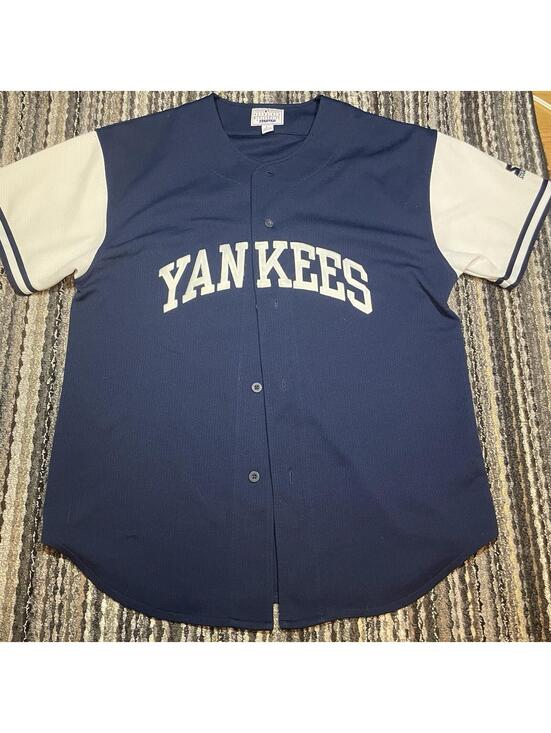 Starter Other - VTG STARTER New York Yankees Jersey Mens L Blue MLB 90s Jeter Y2K Hong Kong Made